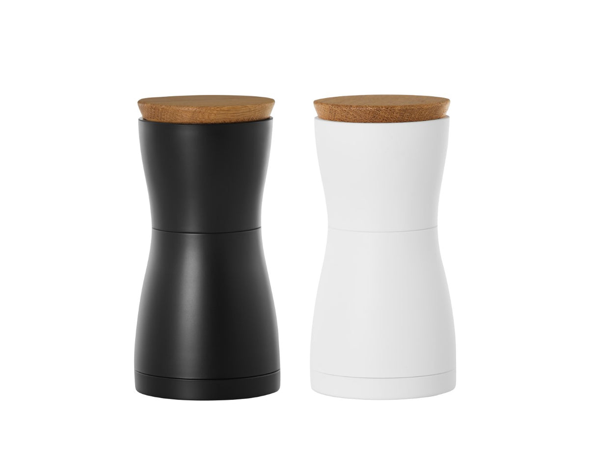 Salt & Pepper Mill Set Twin - Adhoc Black/White (13.3cm)