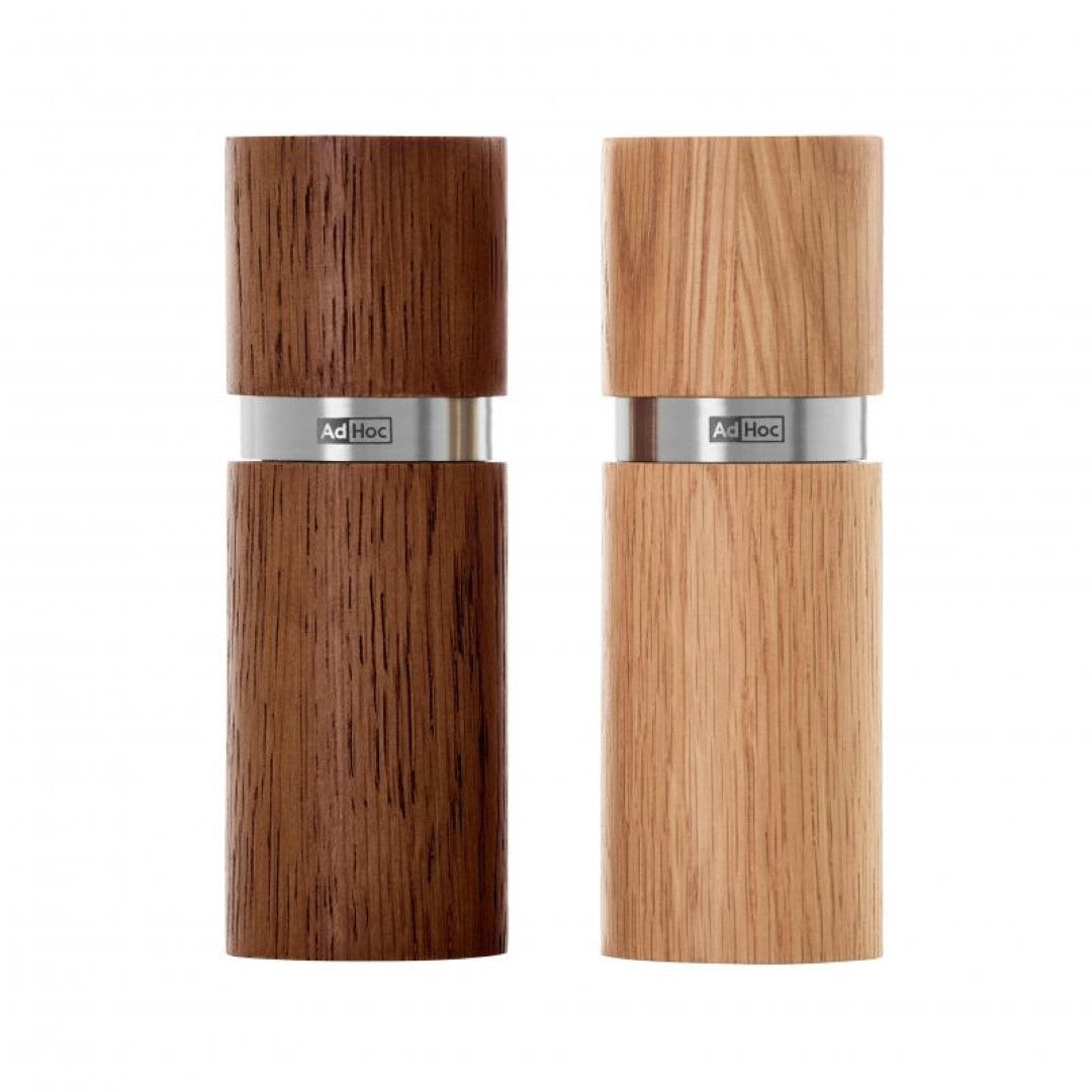 Salt & Pepper Mill Set - Adhoc Textura Brown (13cm)