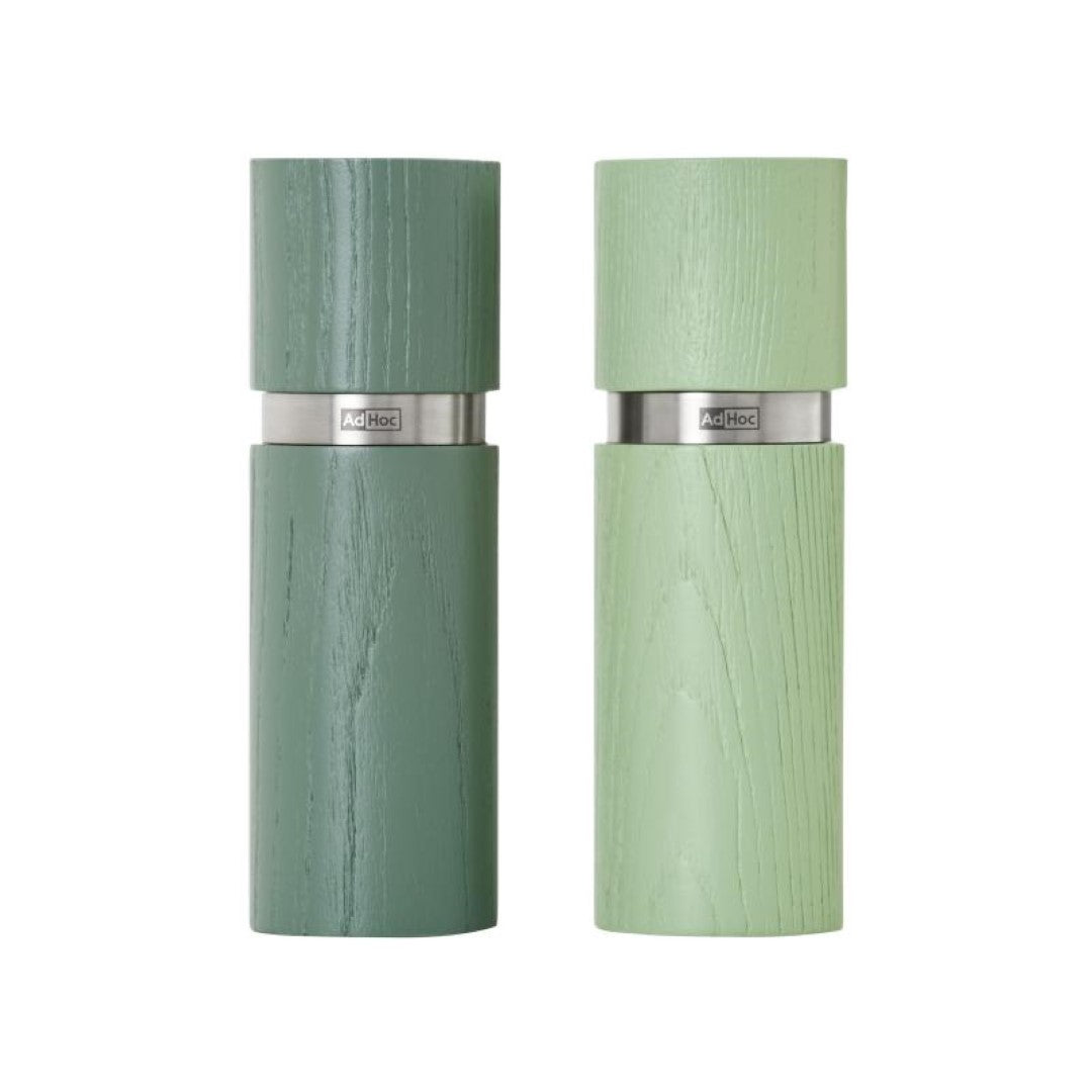 Salt & Pepper Mill Set - Adhoc Textura Green (15cm)