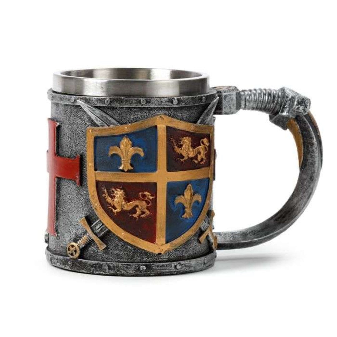 Tankard - Decorative Coat of Arms Gold & Silver (17cm)