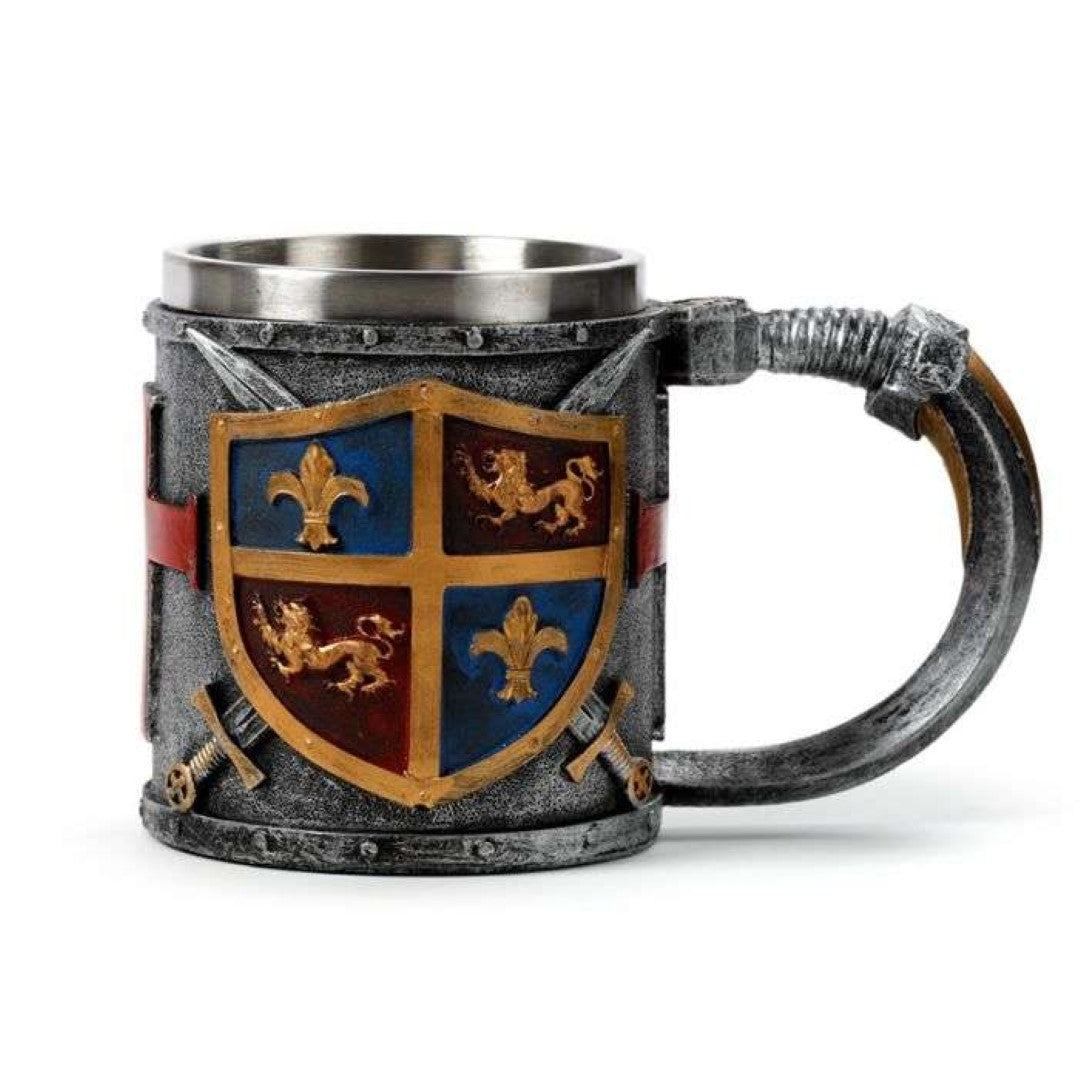 Tankard - Decorative Coat of Arms Gold & Silver (17cm)