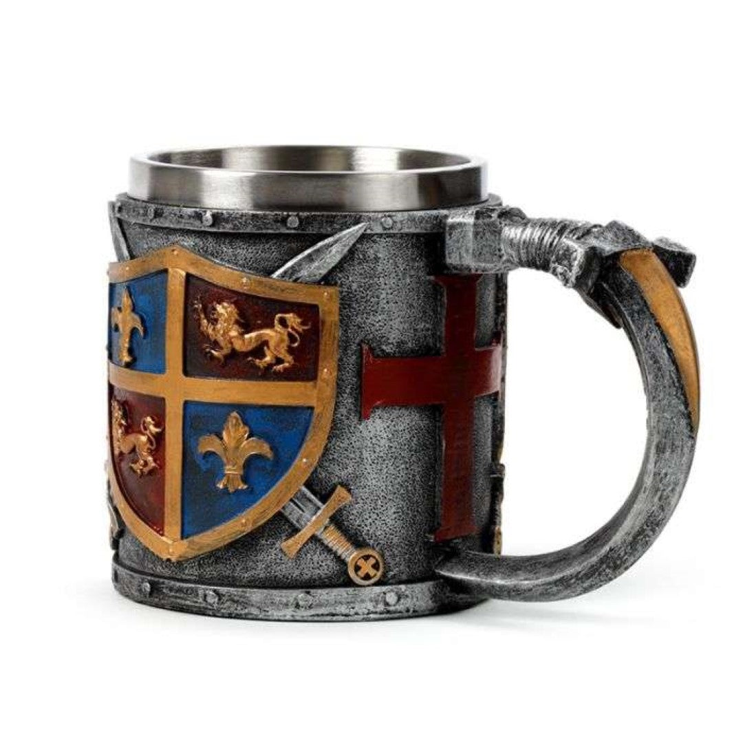 Tankard - Decorative Coat of Arms Gold & Silver (17cm)