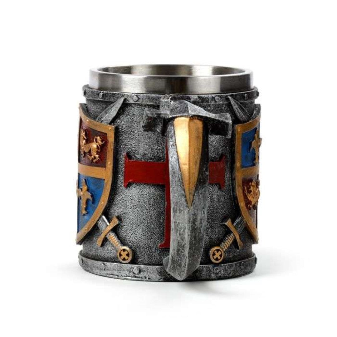 Tankard - Decorative Coat of Arms Gold & Silver (17cm)