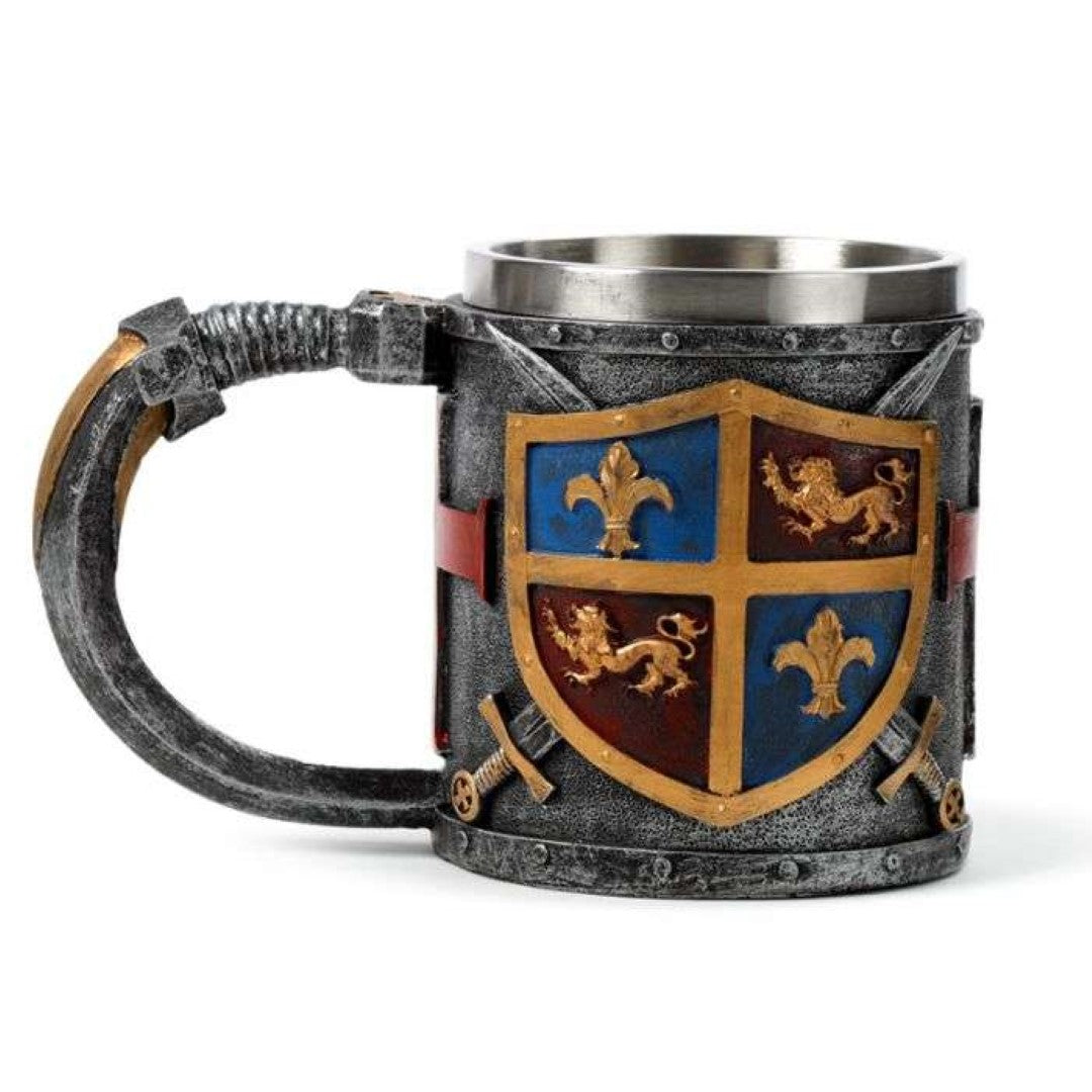 Tankard - Decorative Coat of Arms Gold & Silver (17cm)