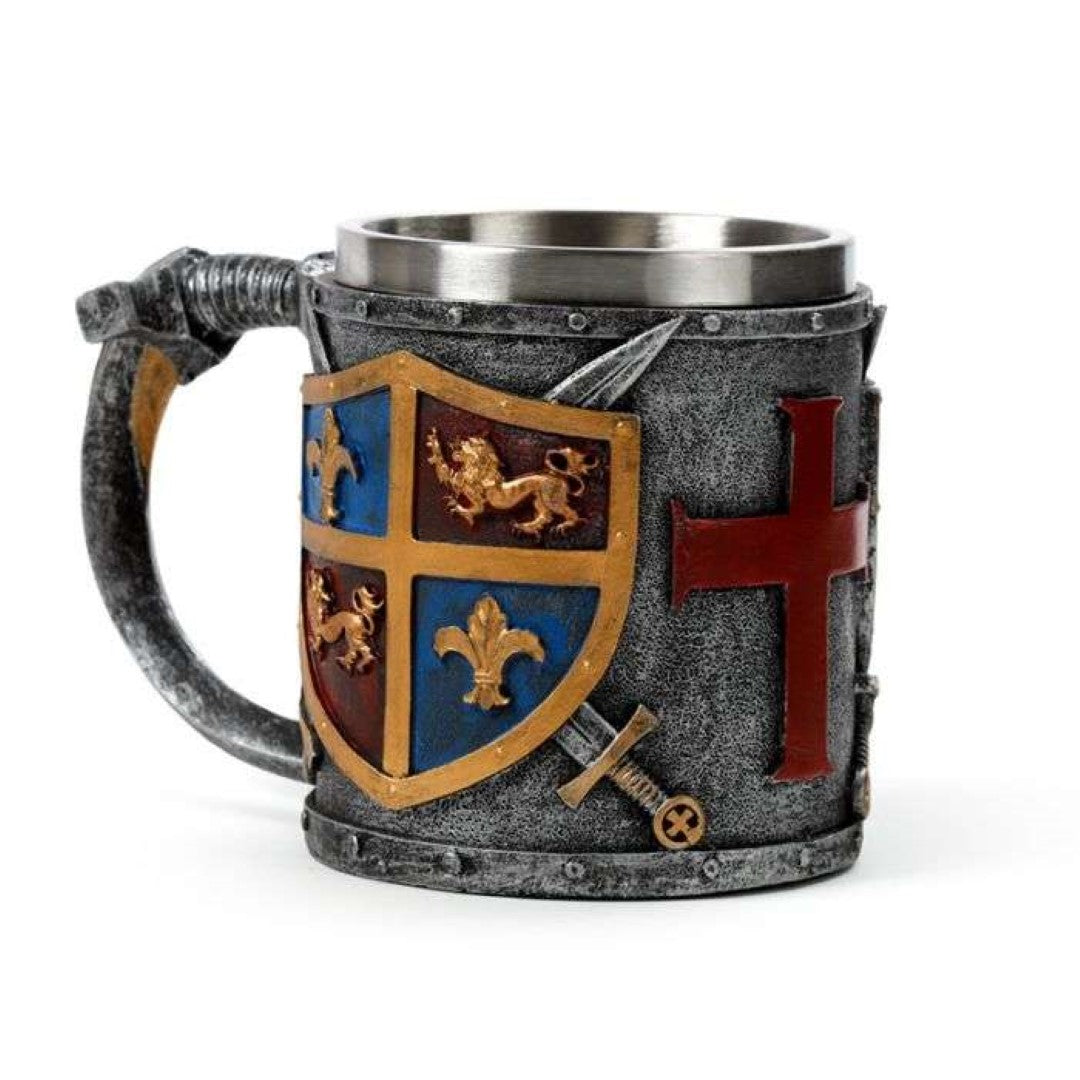 Tankard - Decorative Coat of Arms Gold & Silver (17cm)