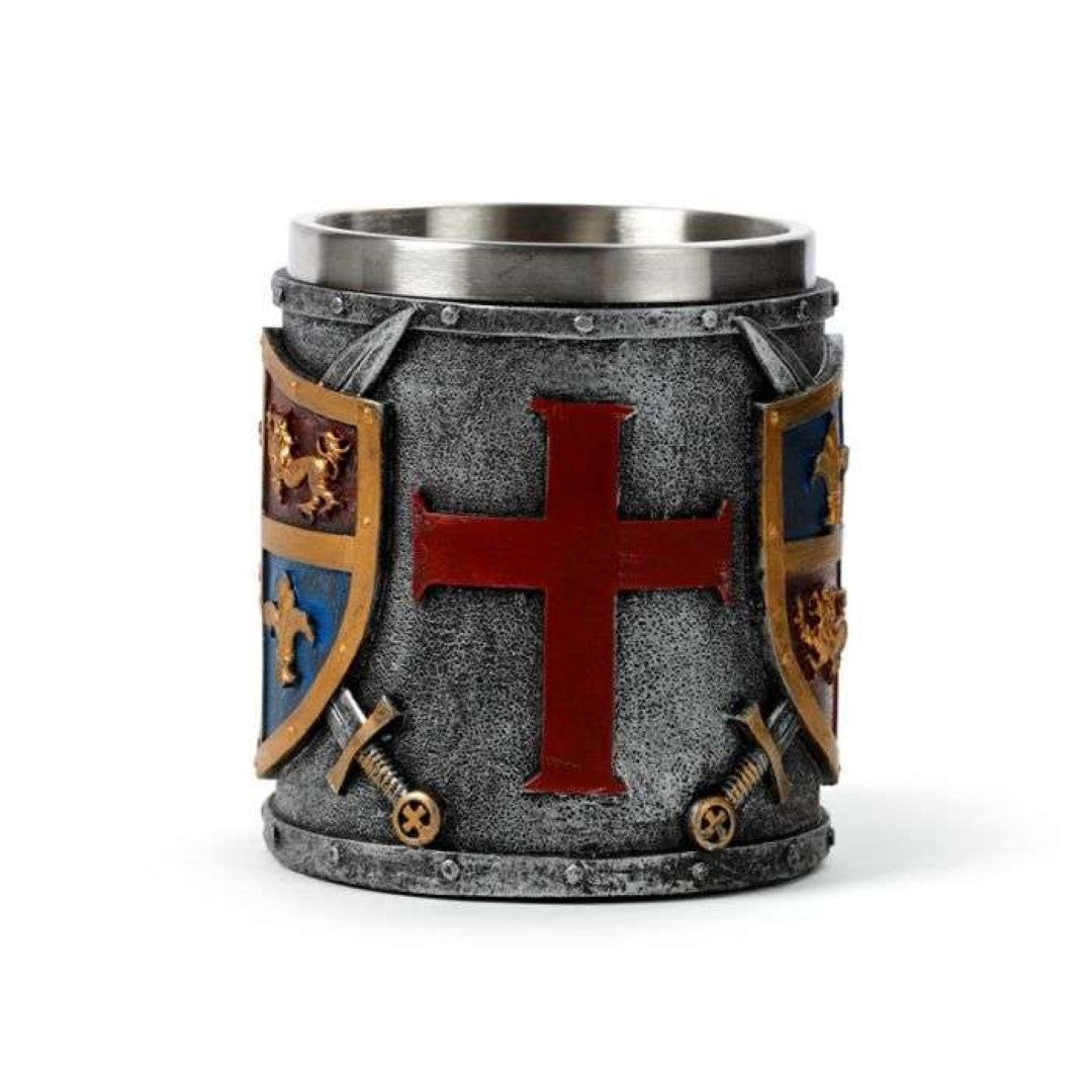 Tankard - Decorative Coat of Arms Gold & Silver (17cm)