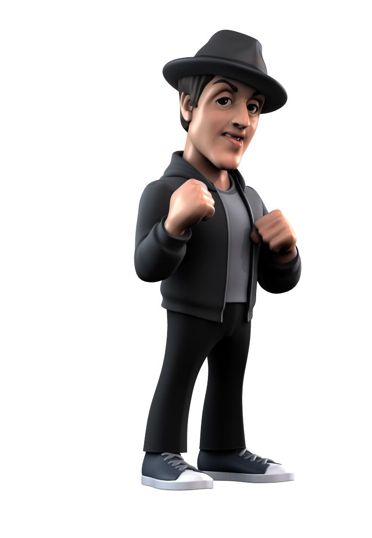 Rocky Balboa collectible figurine in leather, showcasing detailed craftsmanship and lifelike features, perfect for fans and collectors.