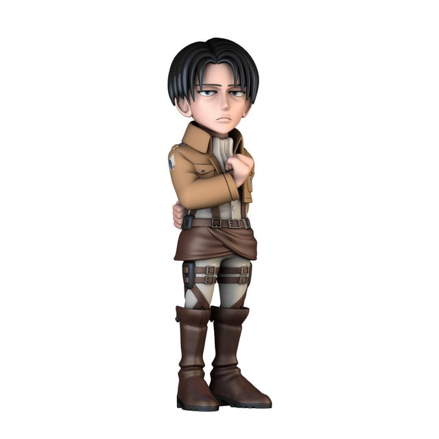 Collectible MINIX figurine of Levi Ackerman from Attack On Titan, showcasing intricate details and craftsmanship.