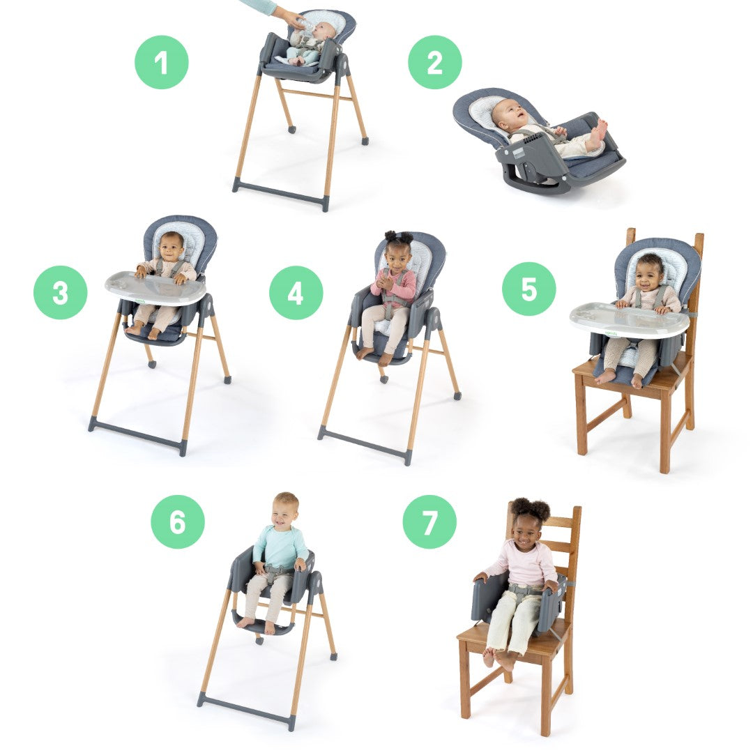 Highchair - Ingenuity Proper Positioner 7 in 1 Deluxe Chambray
