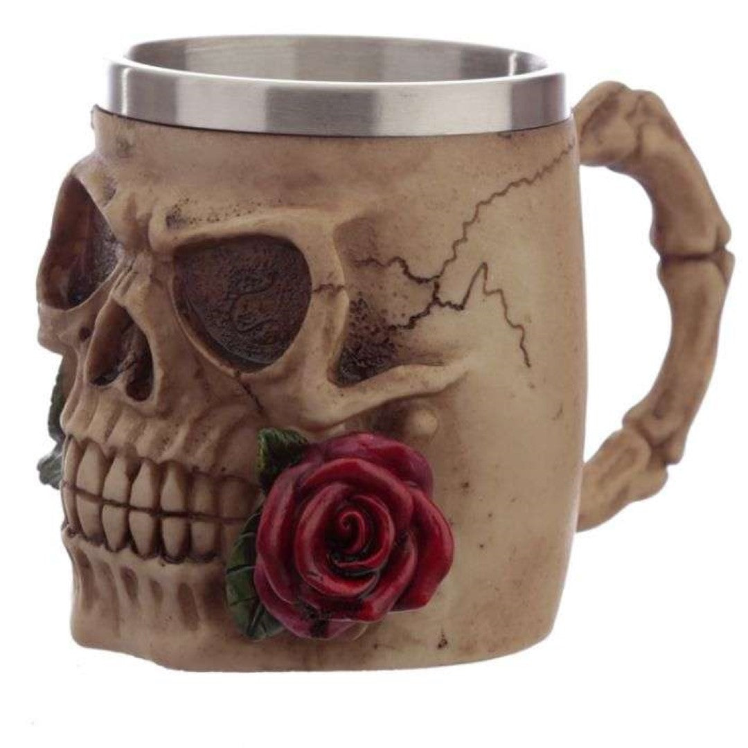 Tankard - Decorative Skulls and Roses (Set of 2 Assorted)
