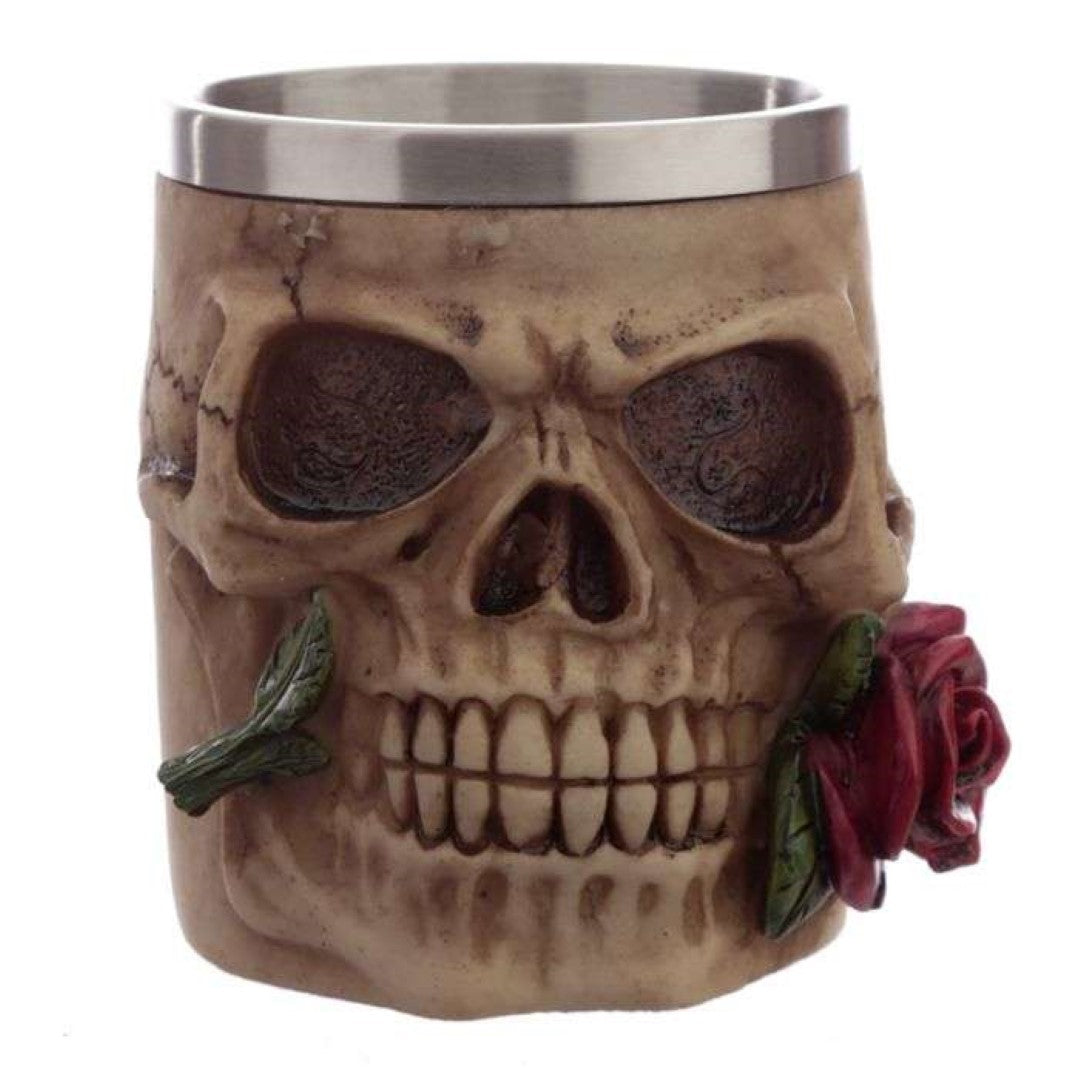 Tankard - Decorative Skulls and Roses (Set of 2 Assorted)