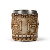 Tankard - Decorative Skull & Bone with Bone Handle (15cm)