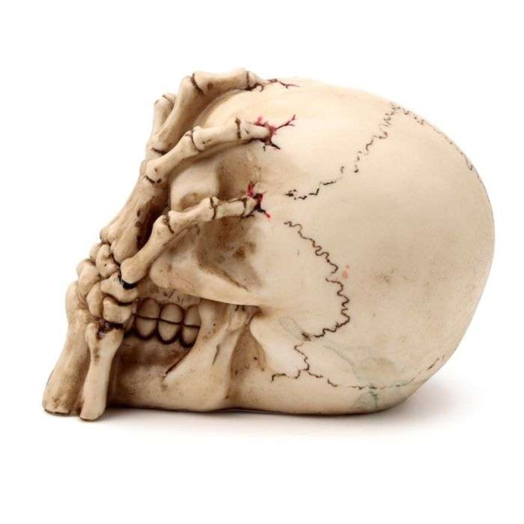 Ornament - Gruesome Skull Head with Skeleton Claw Hand (16cm)