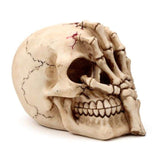 Ornament - Gruesome Skull Head with Skeleton Claw Hand (16cm)