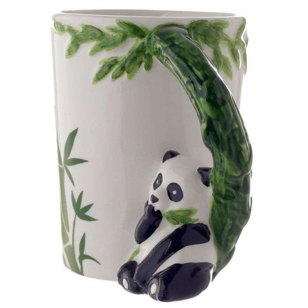 Ceramic Mug - Panda with Bamboo Decal Shaped Handle (400ml)