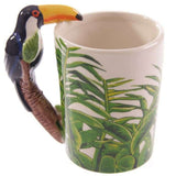 Ceramic Mug - Toucan with Jungle Decal Shaped Handle (400ml)