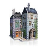 3D jigsaw puzzle of Weasleys' Wizard Wheezes, featuring vibrant details and includes a mini Flying Ford Anglia puzzle.