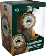 5-inch Youtooz Sandworm vinyl figurine with detailed mouth and fierce teeth, ideal for DUNE collectors and fans.