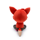 9-inch Youtooz FOXY SIT PLUSH, vibrant orange with eyepatch, metallic feet, ideal for cuddling and collectible gaming fun.