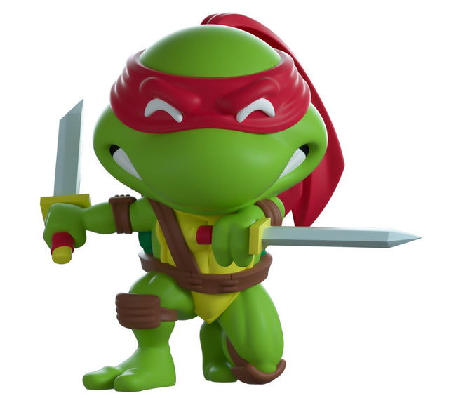 Youtooz Leonardo Classic Vinyl figurine stands 4.1 inches, showcasing the Ninja Turtle leader in action with dual katanas.