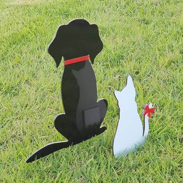 Garden Stakes Set -  Cat Dog Freestanding Art