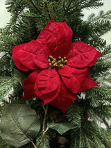 Single Artificial Poinsettia - Red (25cm)