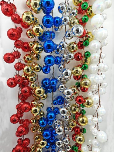Christmas Baubles Garland - 200cm (Green Red Champagne)
