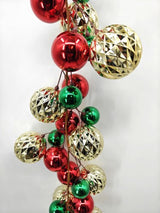 Christmas Baubles Garland - 200cm (Green Red Champagne)