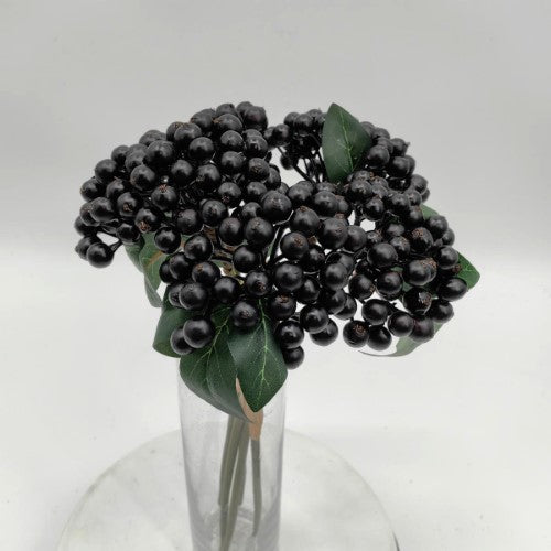 Artificial Berry Bunch X 5 (Black)