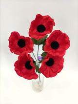 Artificial ANZAC Poppy Bush (Red)