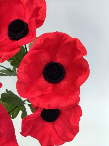 Artificial ANZAC Poppy Bush (Red)