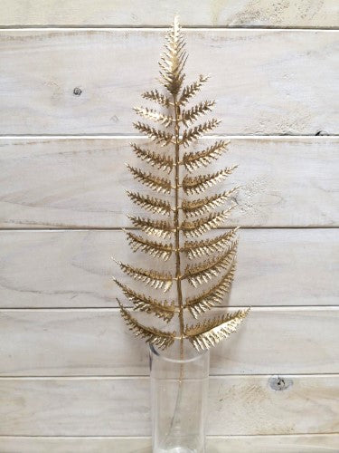 Artificial Single Fern Spray (Gold)