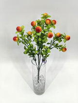 Artificial Buxux Bush w/Berries (Orange)