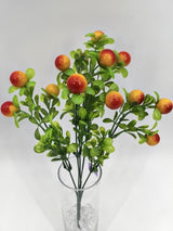 Artificial Buxux Bush w/Berries (Orange)