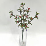 Artificial Holly Leaf Bush with Glitter Spray