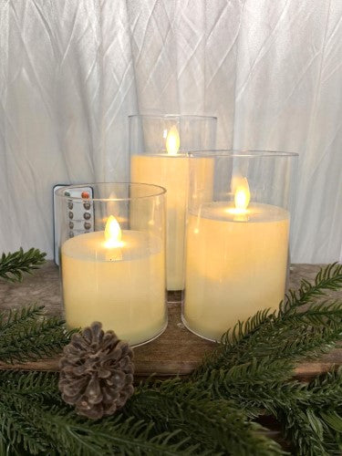 Flameless Acrylic Candle - Remote Control (Set of 3)