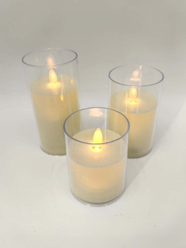 Flameless Acrylic Candle - Remote Control (Set of 3)