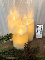 Flameless Candle - Remote Control (Set of 3) 7.5 12.5 15cm)