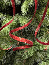 Tree Ornament - Glitter Curly Twig Spray X 3 (Red)