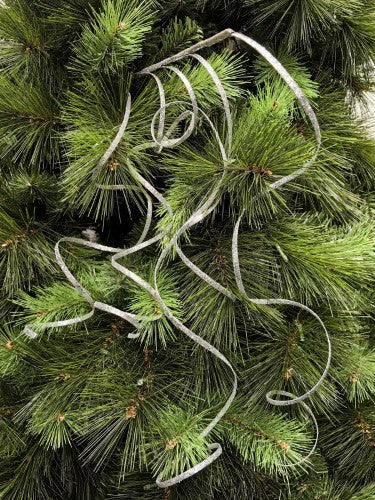Tree Ornament - Glitter Thin Curly Twig Spray X 5 (Silver)