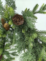 Artificial Mixed Real Touch Pine Garland with Cones (180cm)