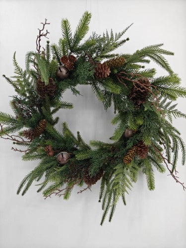 Wreath - Artificial Real Touch Woodland Theme (24")