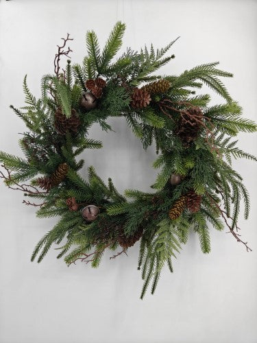 Wreath - Artificial Real Touch Woodland Theme (24")