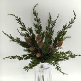 Artificial Real Touch Cypress Pine Spray with Cones X 3 (21")