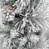 Snowy Mixed Pine Garland with Pinecone & 100 LED Lights & 150 Tips - 6'