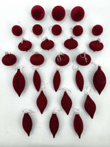 Christmas Ornament - Velvet Balls Trimming Pack of 27 (Burgundy)