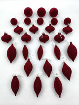 Christmas Ornament - Velvet Balls Trimming Pack of 27 (Burgundy)