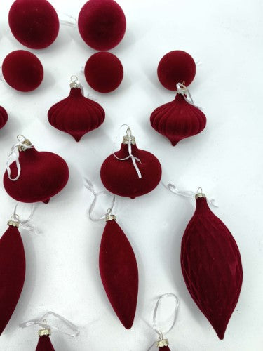 Christmas Ornament - Velvet Balls Trimming Pack of 27 (Burgundy)