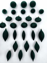 Christmas Ornament - Velvet Balls Trimming Pack of 27 (Green)