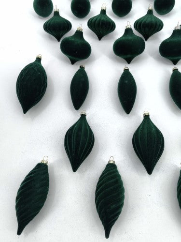 Christmas Ornament - Velvet Balls Trimming Pack of 27 (Green)